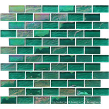 Iridescent Glass Mosaic Tile Crystal Green Swimming Pool Wall and Floor Tiles